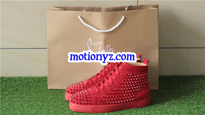 Super High End Christian Louboutin Flat Sneaker High Top Red(With Receipt)